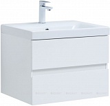 Тумба Беркли 60 белый глянец с раковиной Moduo Aquanet (302349+245870)