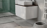 Тумба подвесная Morelle 80 белая/трюфель с раковиной Джой Raval