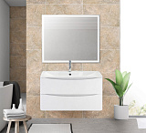 Тумба под раковину ACQUA 80 Bianco Lucido подвесная 2 ящика BelBagno
