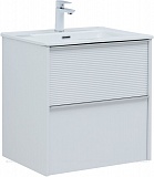 Тумба Вита 60 белый матовый с раковиной Flat Aquanet (339160)