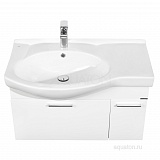 Тумба ИНДИ 80 белая подвесная с раковиной Коралл-83 пр.крыло 830*500*515 Акватон