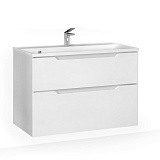 Тумба подвесная Wector 90 белая с раковиной Classica Raval
