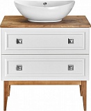 Тумба Каталина 80 с раковиной Гамма ASB Wood Line (слоновая кость)
