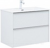 Тумба Вита 80 белый матовый с раковиной Flat Aquanet (339162)